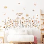 decalmile Boho Flower Wall Decals W