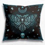 Knibeo Skull Throw Pillows, Moth Decor Pillow Covers 18x18, Gothic Throw Pillows,Death Moth,Death Head Moth Pillow Covers