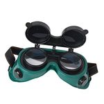 Sky Vogue Welding Goggles Flip-up Filter Poly-carbonated Lens (Dark Green, Large)