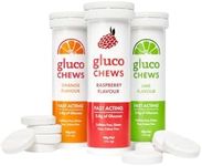 Glucology Fast Acting Glucochews | Glucose Chews | Orange, Lime and Raspberry Flavours - One tube of each