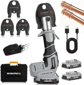 WORKPROX Press Tool, 20V Brushless Electric Pipe Crimping Tool for 1/2", 3/4", 1" Copper Pipes, Cordless Press Tool Kit with 3 Press Jaws, 2-Pack 2.0Ah Batteries with Carrying Case