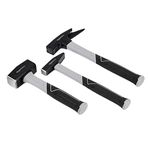 amazon basics Fibreglass Handle Hammer Set for Machining, Stoning, & Roofing, 3 Pieces