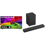 LG 65-Inch NU70 Nano UHD AI 4K Smart TV and, S35A LG Soundbar for TV with Dolby Audio™ 2.1 Channel