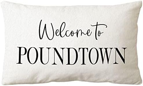 Sidhua Funny Couple Themed Pillowcase Decorations for Home Wedding Room, Welcome to Poundtown Throw Pillow Cover 12”x20”, Wedding, Inappropriate Adult Gifts