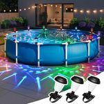 SUNCKET Solar Fence Lights Outdoor Waterproof, Led Solar Lights Outdoor for Step, Stairs, Fences, Patio, Yard and Pathway, RGB Color 3 Pack