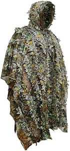 ghillie suit, gilly suits for men, hunting suit, 3D leafy camo suit, hooded cape hunting suit, camouflage suit, bird watching, jungle hunting, Halloween party, camping, theme decoration.