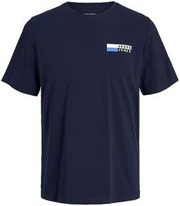 JACK & JONES Jjecorp Logo tee SS O-Neck Noos Camiseta Cuello Redondo, Navy Blazer/Print:p4 Small Print, M para Hombre