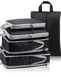 Meowoo Compression Packing Cubes 5 Set, Ultralight Expandable Packing Cubes Travel Organizers for Luggage Multi-Functional Travel Packing Organizers for Carry on Luggage, Clothing Sorting Packages