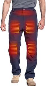 DEWBU Heated Pants for Men with 12V Battery Pack, Dark Blue, L | Fast Heating, 5 Heating Zones, Fleece Lined, Water Resistant, Machine Wash, Winter Hunting, Outdoor Work, Motorcycle Trouser