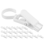 Large Laundry Hooks Clips Clothes Pins,Strong Plastic Clothes Hanger A- Hook for Home Travel Hanging Hooks Drying Clip Shower Curtain Clip Clothes Peg Hat Clip (20pcs-White)