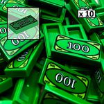 LEGO 10 x "100" Green Money Tile City Minifigure Robber Dollar