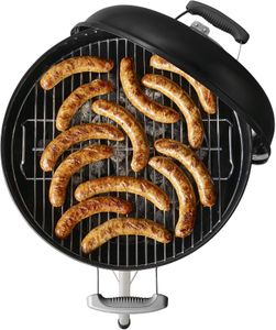 Weber Bar-B-Kettle Charcoal BBQ, 57cm – Porcelain-Enamelled, Black/Silver