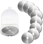 Bestgle 8pcs 60mm Steel Rotary Cutter Replacement Blades with Scale Fits Fiskars, Olfa, Truecut & Martelli Perfect Blade for Fabric, Quilting, and Arts & Crafts