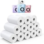 12 Rolls Instant Print Camera for Kids Refill Print Paper - Hikkon Thermal Print Paper Rolls Photo Print HD Printing for Most Kids Instant Camera (White)