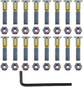 EMSea 16 Sets Skateboard Hardware Kit Mounting Screws Hex Head Bolts Nuts with Wrench Accessories for Riser Long Board Truck M5x25mm Colorful