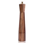 DeroTeno Pepper Grinder, Pepper Mill with Adjustable Stainless Steel, Acacia Wood, 32 cm Height, Bottom Dia: 6 cm, Upper Dia: 5.5 cm (Tray is NOT Included)