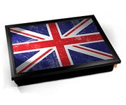 KICO Union Jack Flag UK United Kingdom Cushioned Bean Bag Breakfast Bed Lap Tray Desk - Black Frame