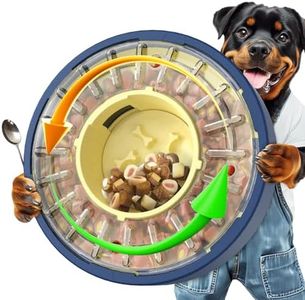 KADTC Dog Spinning Puzzle Feeder Food Slow Bowl for All Dog Breeds Adjustable Feeding Time from 5 to 60 min Capacity 17.64 Ounce Puppy Treat Dispenser Toy Kibble Dispensing Toys Healthy Eating