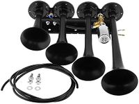 DriSentri 12V / 24V Truck Train Air Horn, 185dB Super Loud Four Trumpet Air Horn for Car Vehicle Truck Train Boat