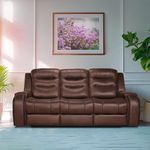 Recliners India - Silk Three Seater Recliner Sofa | Power Recliner Chair | Cushion Armrest | Living Room Recliner Sofa | 1-Year Manufacturer Warranty | Colour- Chocolate Brown (Chocolate Brown)