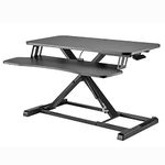 Ezywork Two Tier Sit & Standing Desk Converter Height Adjustable Table Riser Workstation for Dual Computer Monitors, Laptop, Gaming Desk Larger Surface 800X400MM, Height Adjust from 115mm to 500mm