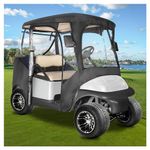 10L0L Deluxe Golf Cart Enclosure for 2 Seater Club Car Precedent, DS, Onward and Tempo, 600D Waterproof and Windproof Golf Buggy Rain Cover with 4 Side Clear Windows Golf Cart Cover for All Weather