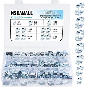 HSEAMALL 140 pièces 5-18mm Double oreille O Clips pinces de tuyau, pinces de tuyau de tube de placage de zinc, pinces de fixation de tuyau