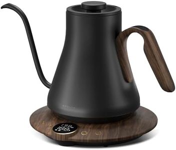 Electric Kettles, INTASTING Gooseneck Electric Kettle, ±1℉ Temperature Control, Stainless Steel Inner, Quick Heating, for Pour Over Coffee, Brew Tea, Boil Hot Water, 0.9L (Glossy Black)