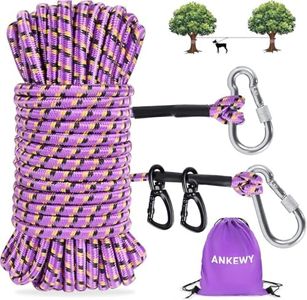 Dog Tie Out Cable for Camping 100ft, Dog Runner for Yard Hold up to 350lbs, Portable Camping Essentials for Outside