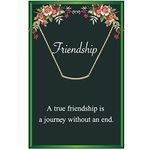 Dcfywl731 Friendship Necklace Gifts,Minimalist Curved Bar Necklaces Life Balance Jewelry for Women Girls with Inspirational Message Card Gifts (Friendship Necklace Gold)