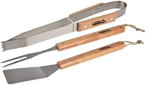 OrionMart BBQ Tools Set with Wooden Handle Heavy Duty Durable and Light-Weight Outdoor/Indoor Barbecue Grill Tools Kit – The Ultimate Bbq Accessories Gifts for Men