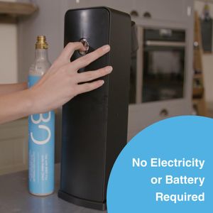 BIBO Sparkling Water Maker Bundle – 60L CO2, 4 BPA-Free Bottles, Black