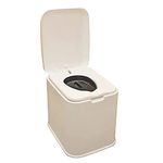 SMARTCARE Top Opening Portable Toilet Seat Commode Chair - Your Convenient Travel & Camping Companion (White)