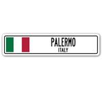 Palermo, Italy Street Sign Italian Flag City Country Road Wall Gift