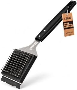 Grill Brush for Outdoor BBQ Grill Cleaning Scraper, Replaceable Head, Black