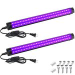 LED Black Light Bar, 2Pack 10W UV LED Blacklight with 5ft Cord Plug Switch, Black Lights for Glow Party - Portable Blacklight Bar for Fluorescent Posters, Glow in The Dark Party, Body Paint, Halloween