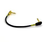 Sonic Plumber Low Profile 6.35mm (1/4 Inch) TS Guitar Pedal Patch Cable with Pancake connectors (45cm / 18inch)(Gold)