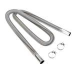 luwiscook Parking Heater Exhaust Pipe, Air Diesel Heater Exhaust Pipe with 2 Hose Clips, 200CM Stainless Steel Exhaust Pipe, Car Air Heater Exhaust Pipe, Parking Heater Pipe, Diesel Gas Vent Hose