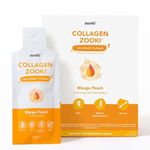 Zooki Marine Collagen Liquid Sachets 5,000mg – Great Taste, Sugar Free – High Strength Marine Collagen Supplements for Women & Men – Skin, Joints & Hair (Mango Peach Flavour, 30 Servings)