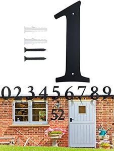 11 Inch Super Large House Numbers, Modern Address Numbers Elegant Black Finish Numbers Solid Metal House Sign for Door Plate for Home Gate Building Store Mailbox (1)