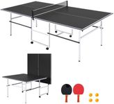 Garvee 8 ft Portable Ping Pong Table with Single Player Playback Mode