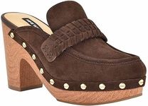 NINE WEST Women's Flowr Clog, Brown 210, 10 US