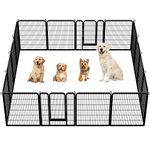 costoffs Dog Playpen Foldable Pet Pen Heavy Duty Large Puppy Pen Play Yard Small Animal Cage Indoor/Outdoor 16 Panel 100cm High