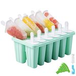 Popsicle Molds Silicone Ice Pop Molds BPA Free Popsicle Mold Reusable Easy Release Ice Pop Maker (12-Cavity, Green)