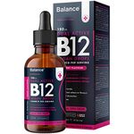 Vitamin B12 Liquid Drops - Vegan - High Strength 3000mcg - 2 Month Supply - 60 Servings - 18,000mcg per 60ml Dropper Bottle - Sublingual & Dual Action for Fast Absorption - Made in The UK by Balance