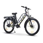 Motovolt HUM 24 Electric Cycle - Standard | 75 Km Range | 250W 36V BLDC Motor | Removable Battery - 12Ah Lithium-ion | 120 Kg Load Capacity | Dual Suspension | 24” Tyres | Carbon Grey