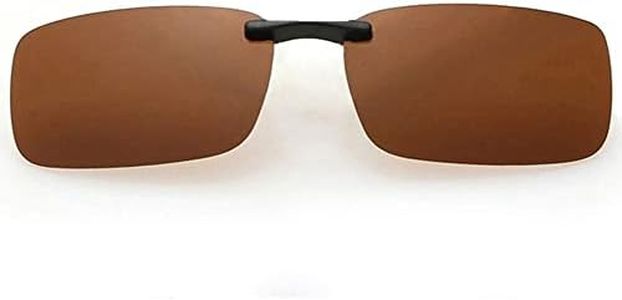Polarized Unisex Clip on Sunglasses, Anti-UVA UVB Flip Up Sunglasses for Driving Fishing Cycling Holiday Sun Men Women, Brown