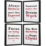 Chaka Chaundh Acrylic Office Quotes Frames - Motivational Quotes Wall Frames For Office - Office Quotes Wall Poster (Office - Set Of 4 - White)