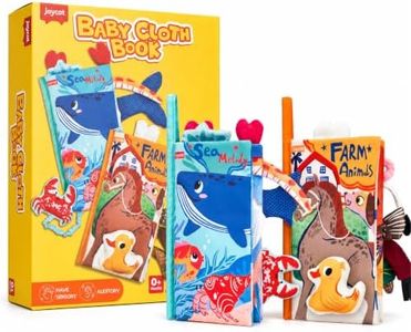 JoyCat Baby Books 0-6 Months - 2PCS Infant Toys 0-6m Tummy Time Babies Toy Newborn Toys Early Development Sensory Book Baby Girl Boy Shower Christmas Birthday Gift Stocking Stuffers