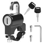 DZOPE Motorcycle Helmet Lock – Anti-Theft Bike Handlebar Lock, Strong Aluminium Alloy with 2 Keys, Fits 22mm-26mm Tubing, Portable Black Helmet Safety Lock for Motorbike Accessories